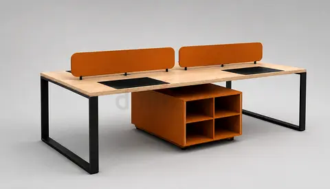 4-Person Workstation Desk – Custom Made Modern Office Setup