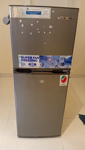 Silver Double-Door Refrigerator - Compact, Good Working Condition