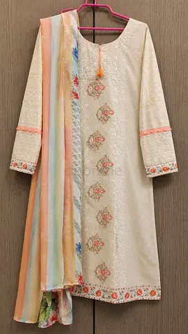 Preloved Embroidered kurta and chiffon dupatta