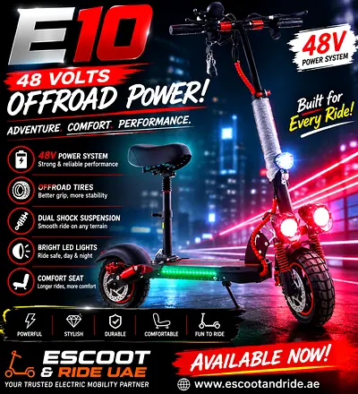 Escoot E10 Electric Scooter 48V with Seat - Good Condition