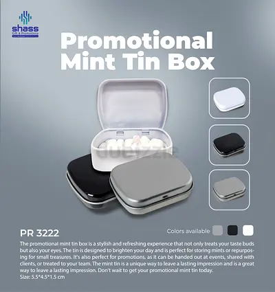 Promotional Mint Tin Boxes - Assorted Colors (PR 3222) - Bulk Available