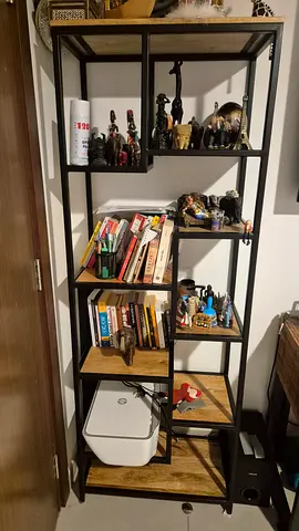 Industrial-style open shelving unit (wood  metal) - Excellent condition