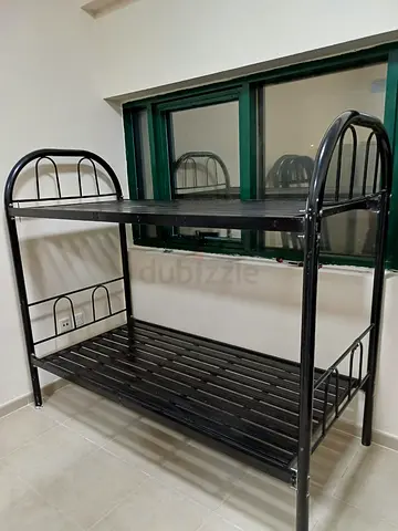 Metal Bunk Bed Frame - Single over Single, Black
