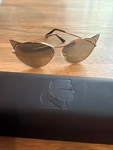 Karl Lagerfeld  (children/teenagers/adults) Gold-frame aviator sunglasses with case - gently used