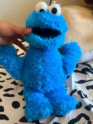 Blue Cookie Monster plush toy - soft, used