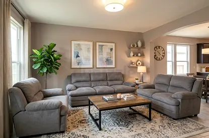 Grey 3-Piece Sofa Set with Armchair — Good Condition