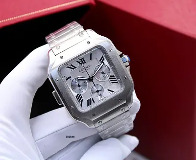 Cartier Santos Chronograph Stainless Steel Mens Watch supar mastar