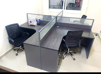 4-Seat Office Workstation Partition Desk Set New For Sale