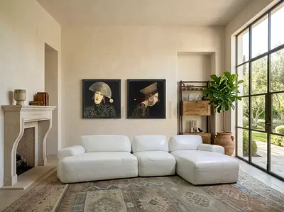 ( NATUZZI ITALIA ) Modern White Leather Sectional Sofa