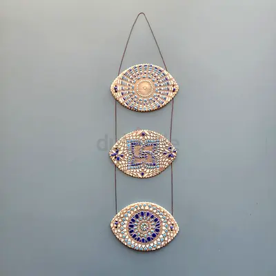Handmade Mosaic Wall Hanging - Triple Eye Design