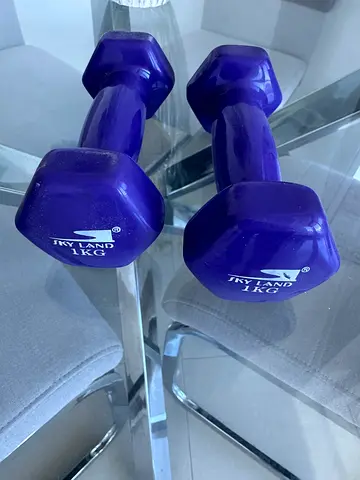 Pair of 1kg Purple Neoprene Dumbbells