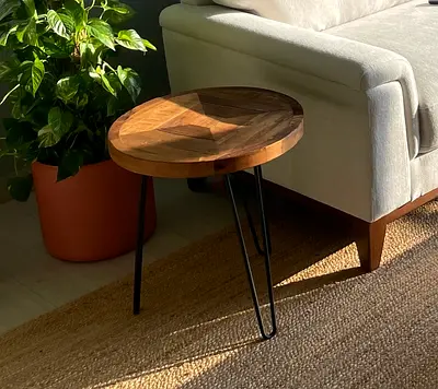Wood Hairpin Side Table