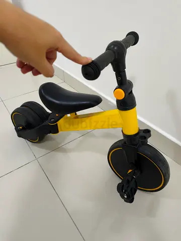 Manual tricycle / balance bike for toddlers (adjustable seat) - Yellow