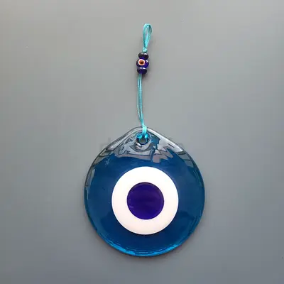 Handmade Blue Glass Evil Eye Amulet (Nazar) Hanging Ornament