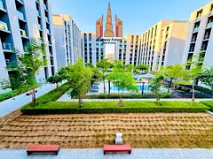 Amazing Pool View 1bhk + Big Balcony in Tiraz Al jada