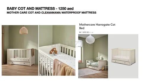 Mothercare Harrogate Baby Cot with Mattress