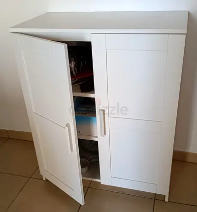Ikea, Brimnes: White 2-Door Kitchen Cabinet / Cupboard - Good Condition