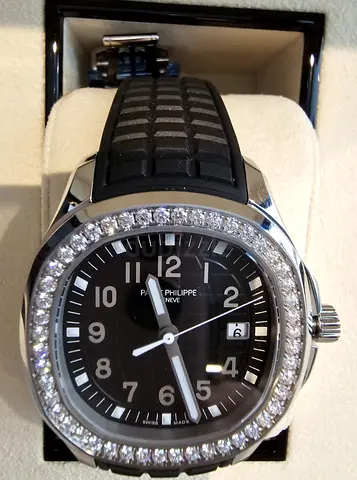 Patek Philippe-style Mens Sports Watch with Diamond Bezel