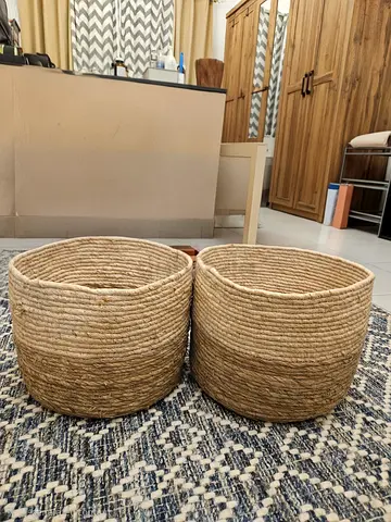 Storage Baskets - Pair of Woven Seagrass (medium)
