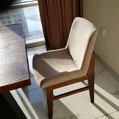 6 pieces ,Solid Wood Dining/Accent Chair with Beige Upholstery