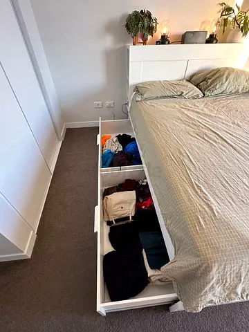 IKEA Brimness Queen size bed frame with mattress (160 × 200 cm)