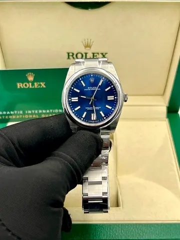 Rolex Oyster Perpetual with Blue Dial - Stainless Steel
