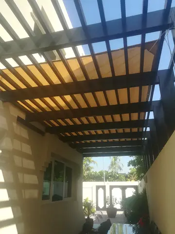Wooden Pergola with Shade Canopy - Good Condition
