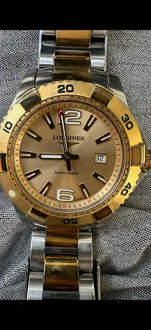 Longines hydro conquest two-tone mens watch, automatic/date, 300m original price 6900aed