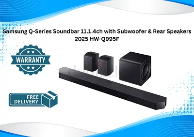 Samsung Q-Series Soundbar 11.1.4ch with Subwoofer  Rear Speakers 2025 HW-Q995F