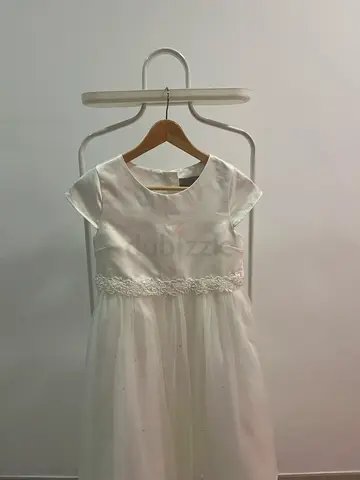 John Lewis HEIRLOOM COLLECTION White Girls Party / Flower Girl Dress with Lace Waist