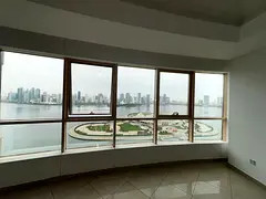 4BR + 2 halls in Ayat Tower, Al Majaz 3. Full sea view, free AC, free parking, maid's room, 5 ba