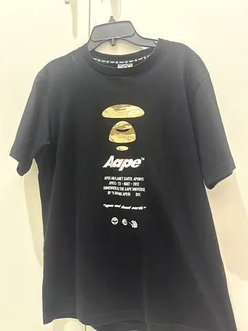 AAPE by A Bathing Ape Black Camo Logo T-Shirt | Size S