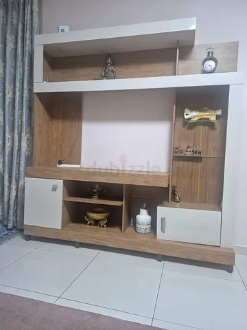 Wooden TV Entertainment Unit with Storage - Good Condition