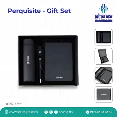 Corporate Branded Gift Set — Thermos, Notebook  Pen