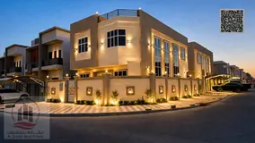 Villa for sale in Ajman, Al Yasmin area. 5 master bedrooms, majlis, living room, and maid's room. Fr