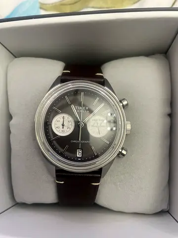 Timex  marlin jet Chronograph Mens Watch with Brown Leather Strap