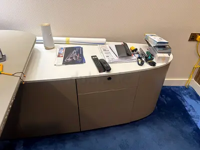 Curved Office Storage Cabinet with Drawers from IKEA brand new  - Beige