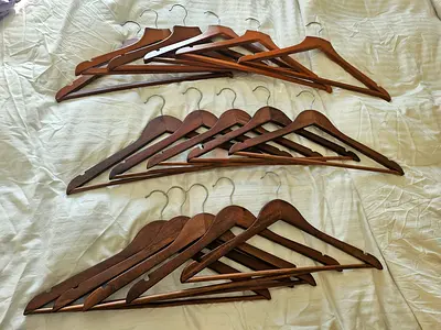 Premium Wooden Clothes Hangers – Set of 15