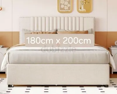Brend New high quality fabric luxury king size 180x200 Bed with spring mattress available