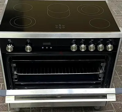 La Germania Electric Ceramic Oven, 90 * 60cm, 5 Burners, 142Ltr, Electric Griller, Steel - TUS9CER61