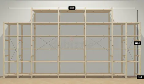 IKEA IVAR Solid Pine Shelving System – Complete Storage Wall
