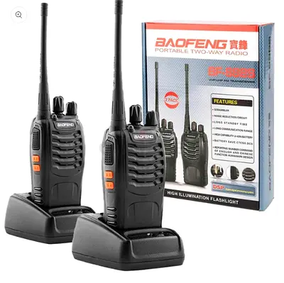 Pair of Baofeng Two-Way Radios with Dual Chargers