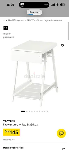 IKEA Trotten white drawer metal