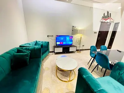 Sharjah, Al Rifaa Compound, Al Heera Beach, one bedroom and living room, second occupant, furnished with super deluxe hotel-style furniture
