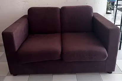 3+2+1seater brown fabric sofa in good used condition