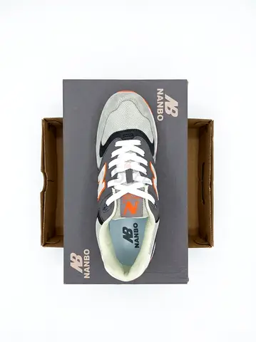 Grey and Orange Mens Running Sneakers (Size 44)