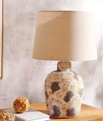 Neutral Ceramic Table Lamp with Linen Shade