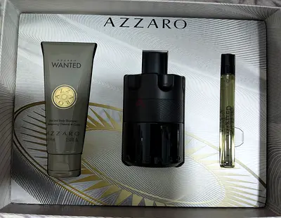 Azzaro Wanted men’s fragrance gift set - EDP Intense 100ml + Shampoo 75ml + EDP Intense 10ml