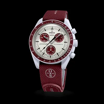 Omega x Swatch MoonSwatch Speedmaster Chronograph - Mens Watch (burgundy)