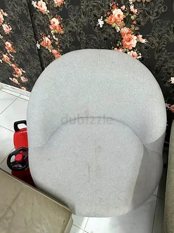Set of 2 Round Grey Seat Cushions / Floor Poufs - Lightly Used